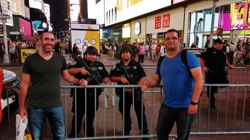 Paulo and Avelino with NY Finest in Times Square, NY