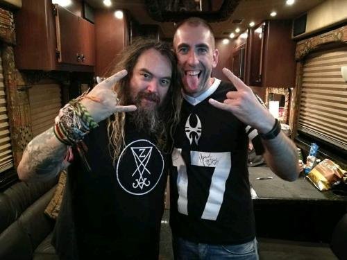 Paulo in the backstage with Max Cavalera (Soulfly) @ San Francisco (CA)